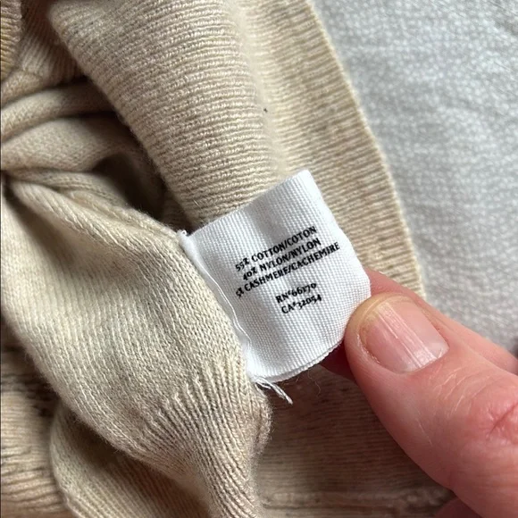 Anthropologie Cream/Beige Cardigan Sweater with V-Neck by Guinevere - Picture 4 of 6